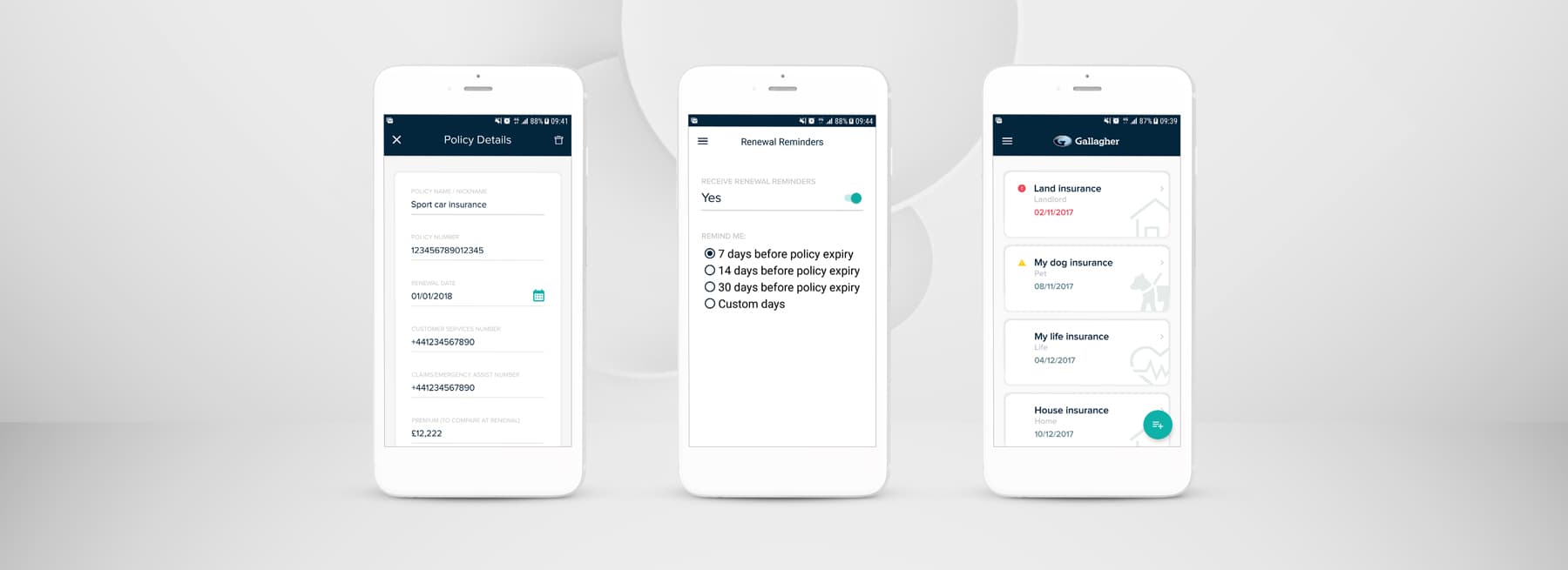 three phones mockups